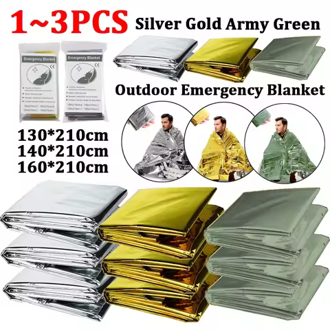 1-3PCS Outdoor Emergency Survival Blanket Waterproof First Aid Sliver Rescue Curtain Foil Thermal Mi