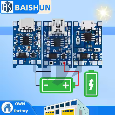 ‌TP4056 Lithium Battery Charger Module – 5V 1A Dual Micro USB/Type-C Input with Overcharge/Discharge