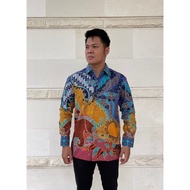 Pradawita Batik Regular Fit Srimaya 7C (Yellow Orangebiru) - Long Sleeves