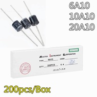 200Pcs/Box 6A10 10A10 20A10 Rectifier Diode 6A 10A 20A 1,000V R-6