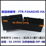 (10pcs/1lot)100%BaharuAsal 5A 5VDC 12VDC 24VDC Geganti Kuasa FT FTR-F3AA024E-HA FTR-F3AA024E F3AA005