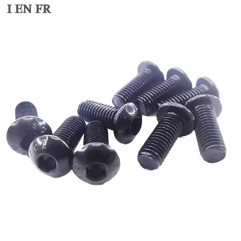 5/10/25/50x Black 10.9 Grade Steel M1.6 M2 M2.5 M3 M4 M5 M6 M8 ISO7380 Hex Hexagon Socket Button Rou