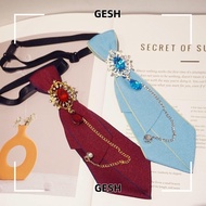 GESH Bow Tie, Metal Chain Rhinestone Chain Necktie,  Vintage Adjustable Womens Tie Casual