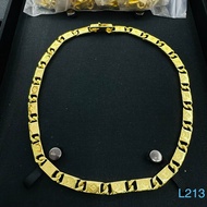 LV Style Golden Carved Thick Chain Necklace Light Luxury High-End Necklace Unique Fashion Clavicle C