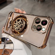 Case For iPhone 15 Pro Max 15 Plus Four corner electroplated transparent anti drop phone case aesthe