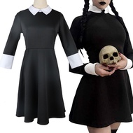 Adams Family cos Costume Wednesday Adams Black Dress cosplay Costume Halloween cosplay 12-10