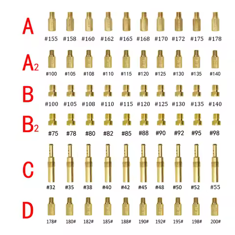 kit de carburador de motocicleta, 10 peças, conjunto de carburador de motocicleta, jato principal, b