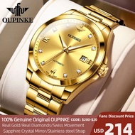 Oupinke Men's Mechanical Watch real GOLD real diamonds Swiss Automatic Movement นาฬิกาข้อมือสุดหรู