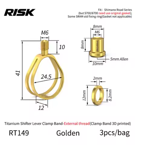 RISK Titanium STI Shifter Clamp Lock Ring, Road Bike Part Compatible with Ultegra Dura‑Ace Bicycle R