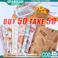 100PCS Greaseproof Baking Paper Waterproof Sandwich Wrappers Paper Deli Wax Paper Fries Wax Paper