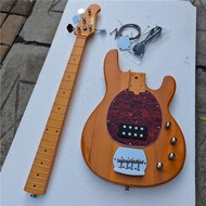 Unfinished Natural/Blue 4 Strings Electric Bass GuitarAsh Body&Maple Neck Black passived Pickups BJ1