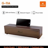 KISONLI - Classic Retro Bluetooth Speaker Made of Genuine Wood with Phone Holder G-11A GM