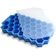 Ice Cube Trays for Freezer with Lid-37 Grid Silicone for Small Ice Cube Molds,Easy-Release Reusable 
