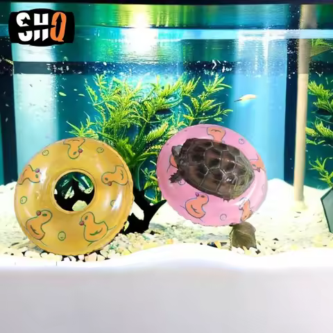 Summer Turtle Water Play Kayak Toys Mini Swimming Ring Aquarium Fish Tank Pool Floating Objects Deco