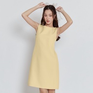 Miss Office (Best Seller) เดรสแขนกุด แต่งกระเป๋าข้าง MD-002 (ความยาว 36 นิ้ว)