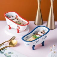 Ceramic Bowl Oatmeal Bowl Creative Bathtub Bowl Baby Food Supplement Bowl Household Tableware