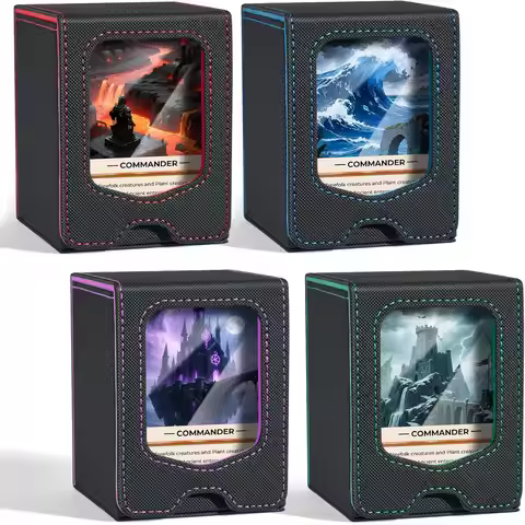 NEW Leather 100+ Card Storage Box for Trading Card Game TCG Organizer Box with Dividers