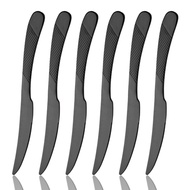 new 6Pcs Stainless Steel Dinner Knives Set Sharp Steak Knife Fruit Knives Western Black Knife Restau
