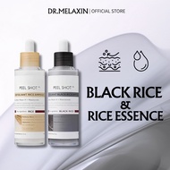 Dr. Melaxin Black Rice Exfoliating Hydrating Essence & Dr. Melaxin Peel Shot Exfoliant White Rice Am