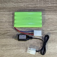 Battery And USB Charger Size 9.6 V 4800 mAh Three Wires White Jack