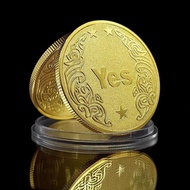 Decision Coin YES/NO Gold Coin Magic Coin Toy Coin Lucky Coin Commemorative Medal Play Coin Metal Cr