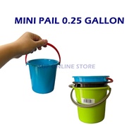Mini Plastic Pail 0.25 Gallon / Baldi Kecil / Watering Pail / Kids Pail / Tong Kanak Kanak