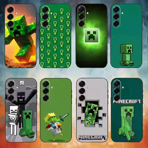 Green Pixel Monster C-Creeper Phone Case For Samsung Galaxy A73,A72,A71,A70,A53,A52,A51,Others Soft 