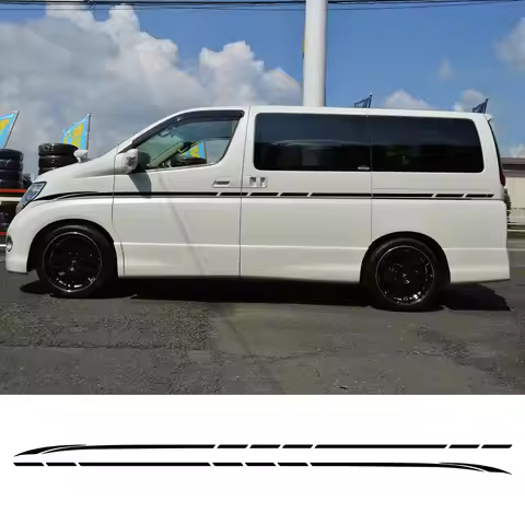 2PCS Car Door Side Stickers Camper Van Stripes Graphics Tuning Auto Accessories Vinyl Decals For Nis