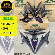 RAPIDO Cover Set YAMAHA Nvx V1 Aerox-155 Batman (28) Purple Red Body Cover Coverset Sticker Tanam Stripe Tanam