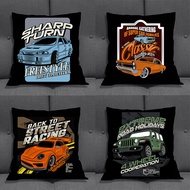 European Style Retro Hand-Painted Cartoon Back Seat Cushion Classic Car Sports Car Pillow Illustration Bedside Room Bedroom Bolster