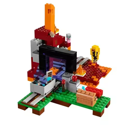 Compatible Brands Brick Sets My Pixel World Game Series 21243 Building Blocks The Nether Ghost Porta