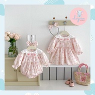 Romper Dress Anak Cewek Bonus Bando Baju Kembaran Kakak Adik Jumpsuit Jumper Bayi Perempuan Free Ban
