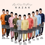 BAJU MELAYU TELUK BELANGA RAZAK / BAJU MELAYU RAYA LELAKI DEWASA BURNT ORANGE BRICK BLACK PINK SOFT 