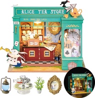 Rolife DIY Miniature House Kit Alice's Tea Store, Tiny House Kit for Adults to Build, Mini House Mak