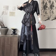 Dieying/Huayuci Original Martial Arts Chinese Style Teenager Feel Men Women Shirt Wide-Leg Pants Han