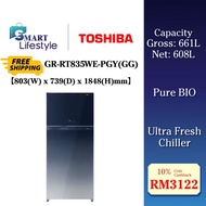 【FREE SHIPPING】Toshiba 661L Two Door Inveter Fridge GR-RT835WE-PGY(GG)