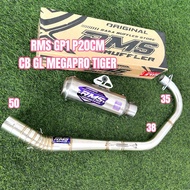 UNGU RMS GP1 MEGAPRO CB GL TIGER EXHAUST PURPLE EMBLEM