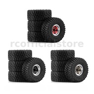 4pcs 1.0 inch Climbing Car Aluminum Alloy Wheel Off-road Tire for 1/18 TRX4M SCX24 FMS FCX18 FCX24 F
