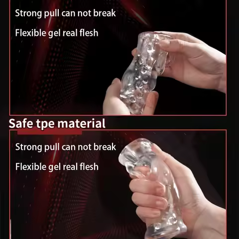 Automatic Masturbator for Men Vibrating Real Pussy Transparent Silicone Soft Male Masturbators Vagin