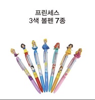 卡通原子筆 迪士尼公主筆 三色筆 韓國