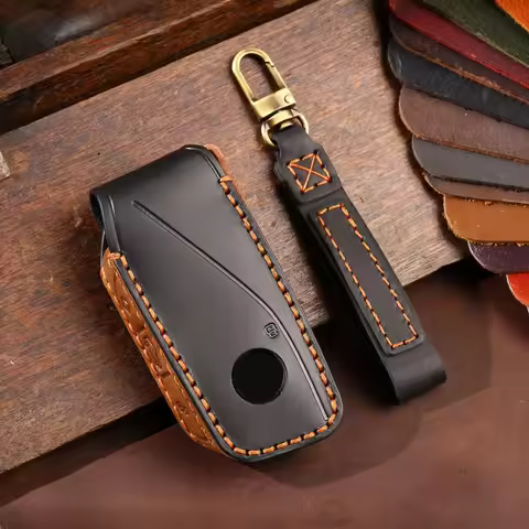 Leatehr Car Key Case for 2023 2024 BMW Energy I7 X7 G07 LCI IX I20 X1 U11 7 Series G70 G09 XM U06 G8