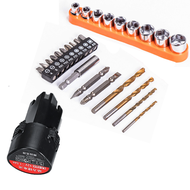 Bor Cas Murah 2 Baterai 12V Mesin Bor Listrik Dual Speed Cordless Drill Set 10mm Bor Baterai Cas Unt