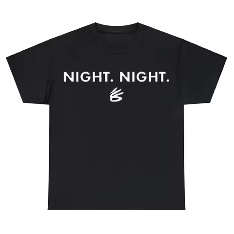Steph Curry Night Night Graphic Print T Shirt Men Casual Streetwear Top Unisex Tee Soft Breathable S
