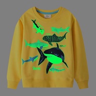 Children's Clothing Children's Sweater Boys Luminous Shark Top New Baby Autumn Clothing Girls Fashionable Long Sleeve Pullover