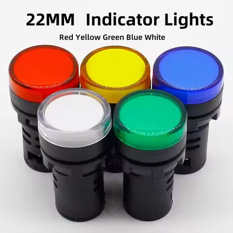 1pcs AD16-22 12V 24V 110V 220V 380V 22mm Panel Mount LED Power Indicator Pilot Signal Light Lamp