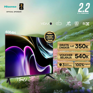 Hisense 40 inch - 40E4H Vidaa U5 system - Smart TV FHD - Bezelless Design - Dolby Audio - Youtube/Ne