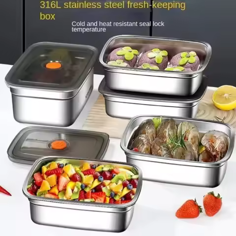 Leakproof Bento Lunch Box Stainless Steel Portable Lunch Box with Sealed Food Grade Refrigerator Spe