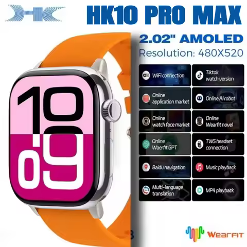 HK10 Pro Max AMOLED smartwatch 1GB ROM NFC Bluetooth 46mm local music recording men's and women's sm