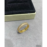【High version 1: 1】Vca 18k gold narrow version of a single row full of diamond ring light luxury sen
