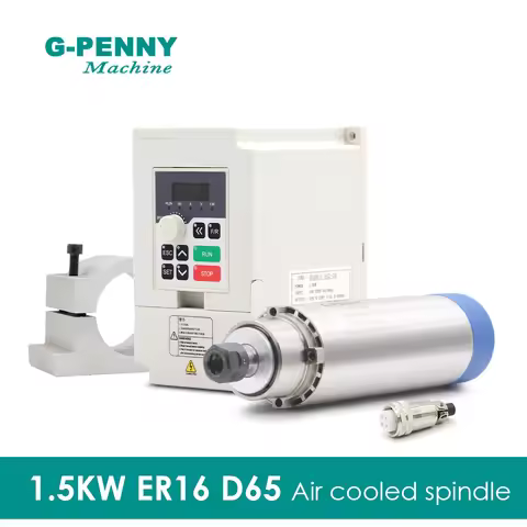 G-penny 1.5KW ER16 D65 220v/380v Air cooled spindle motor Kit, 1.5KW QL inverter/VFD 4 Bearings